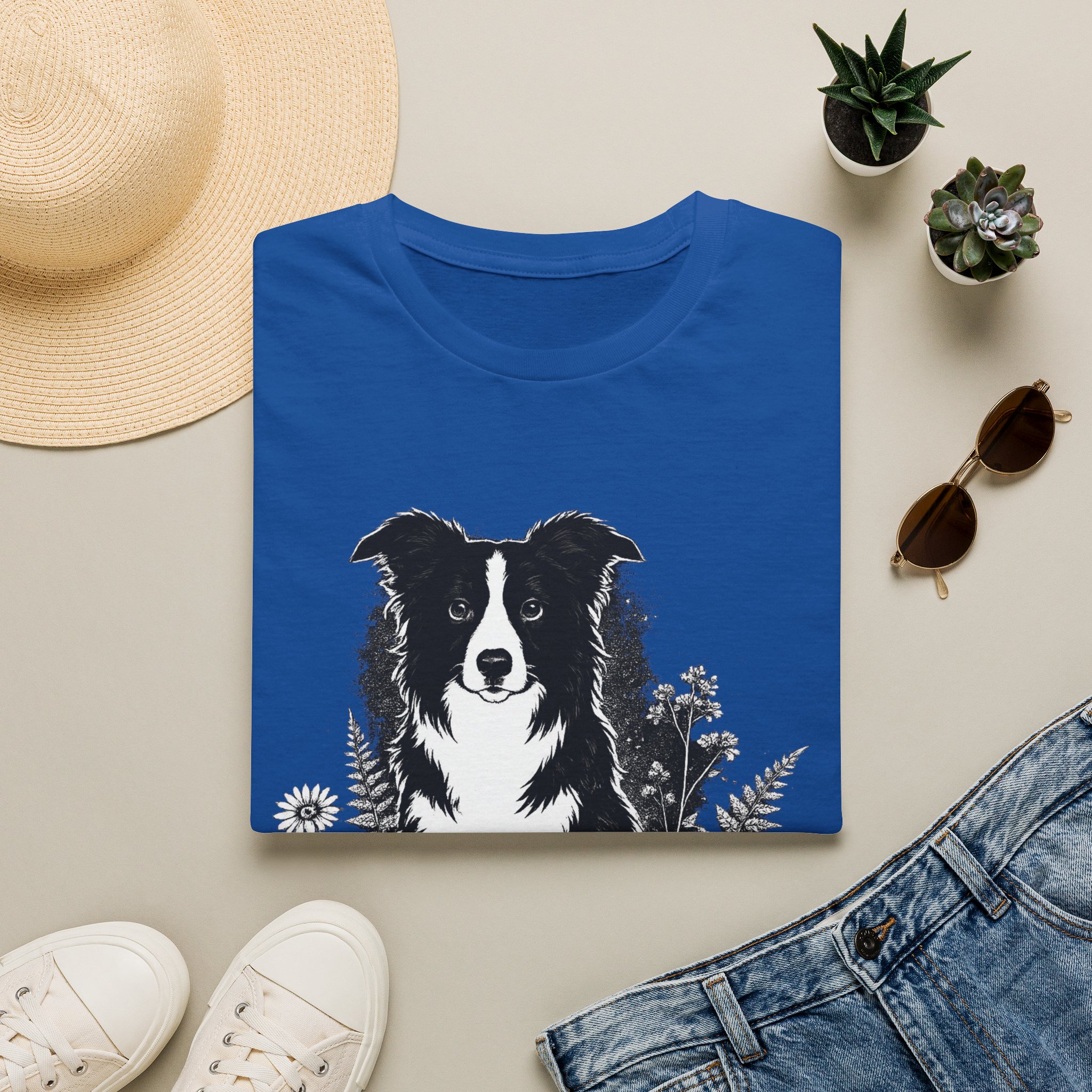 Border Collie Pocket Tee — Minimal Dog Silhouette T-Shirt - Image 25