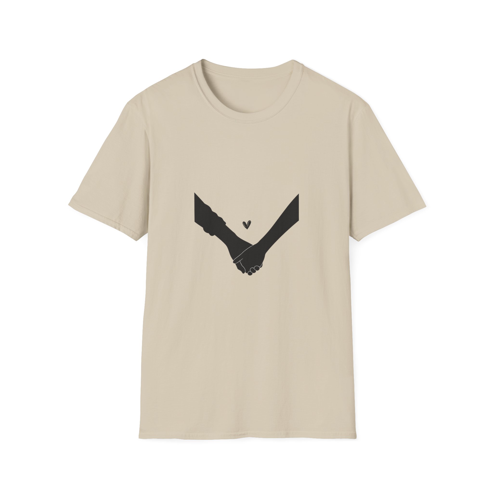 Holding Hands T-Shirt — Minimal Heart Connection Tee - Image 3