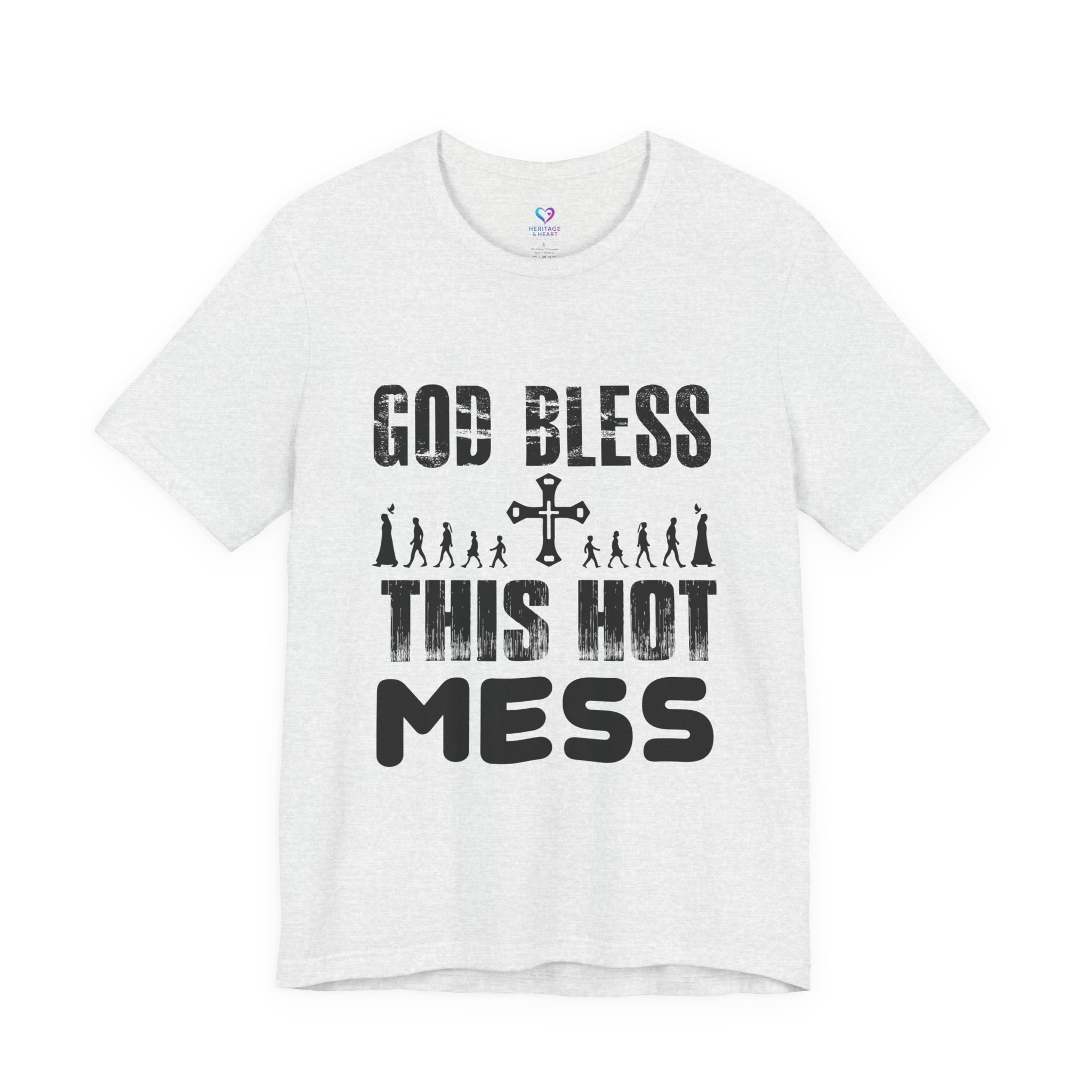 T-Shirt — "God Bless This Hot Mess" Funny Christian Graphic Tee - Image 5