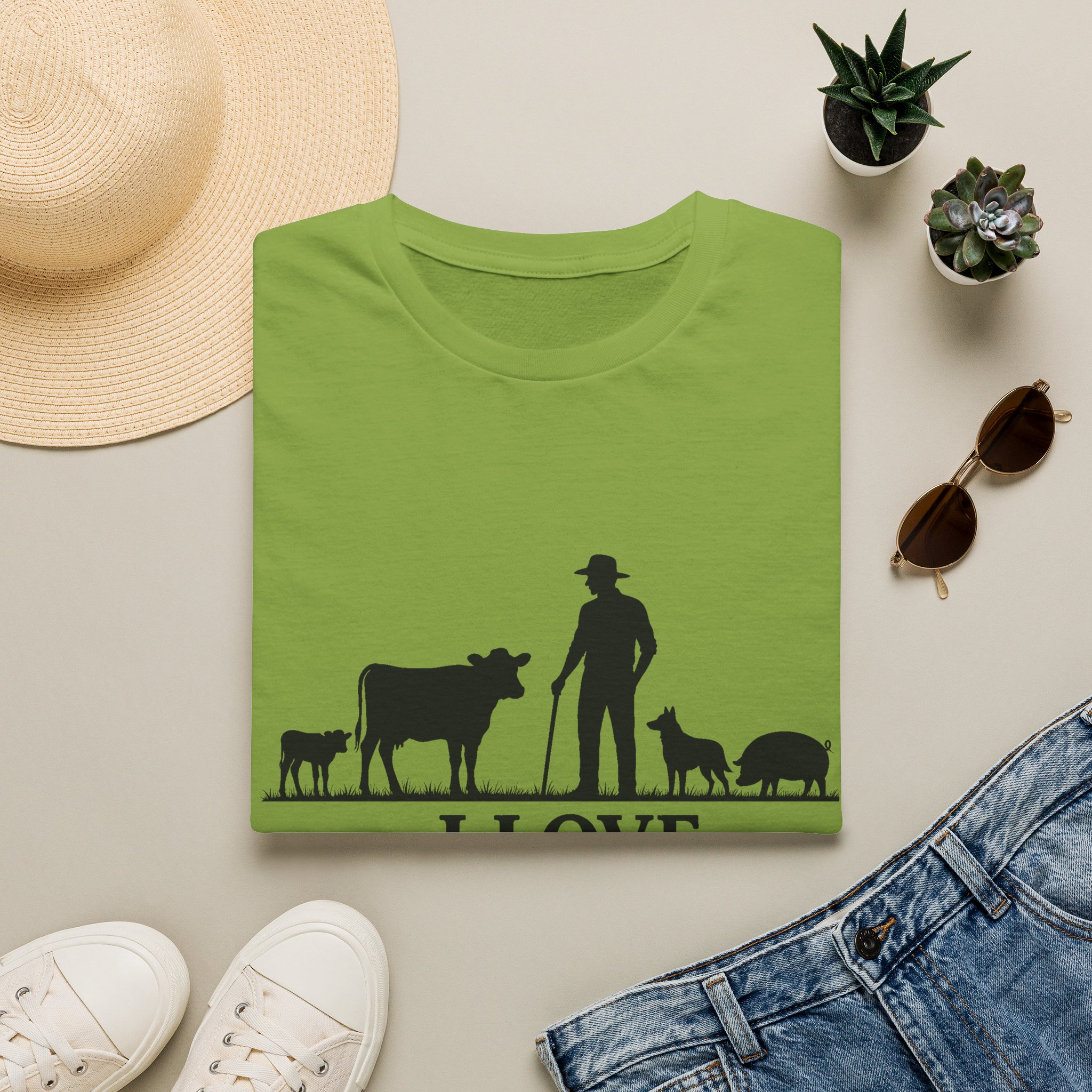 Farmer Silhouette T‑Shirt — "I Love Farming" Country Farm Tee - Image 7