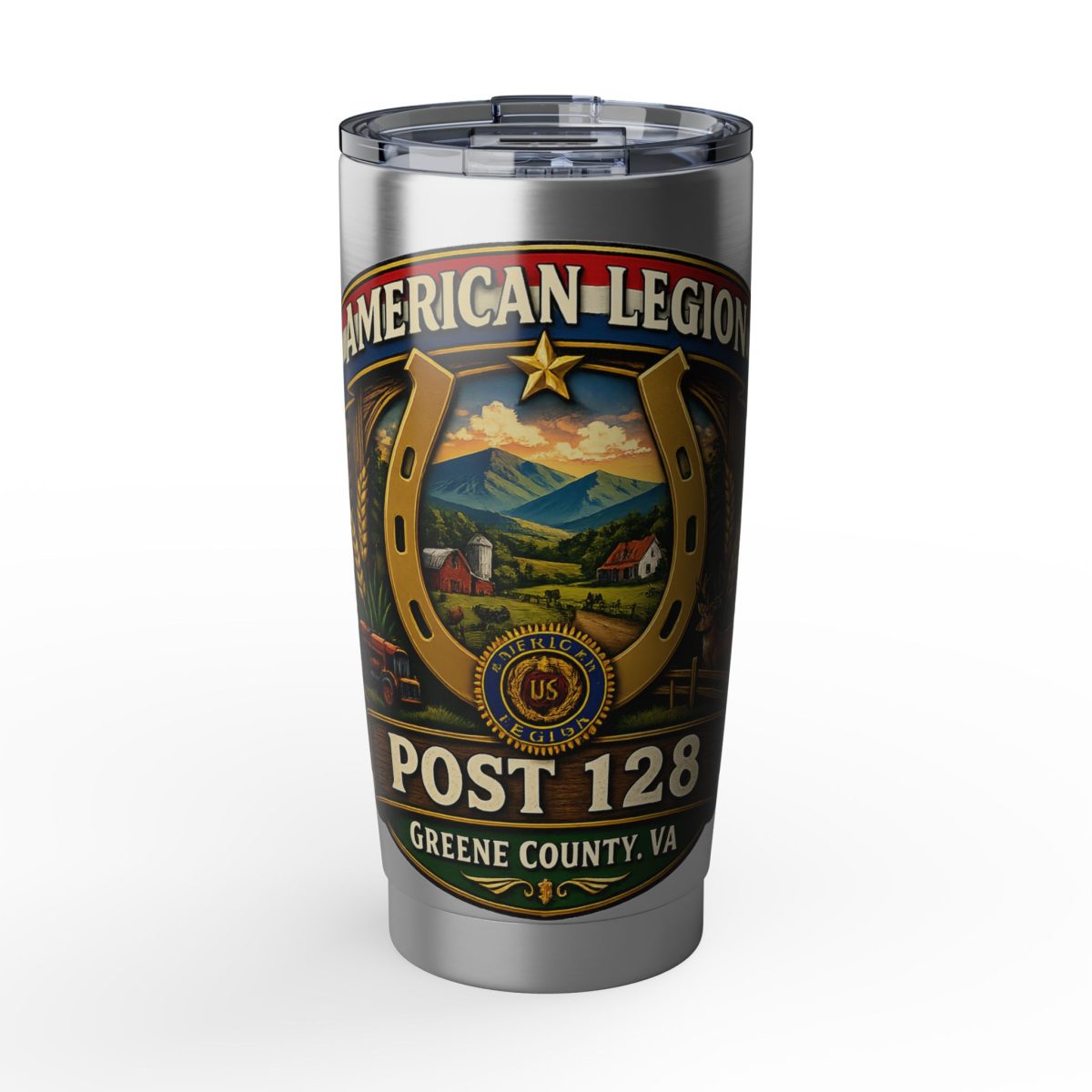 American Legion Post 128 20oz Tumbler – Greene County VA Vagabond Travel Mug