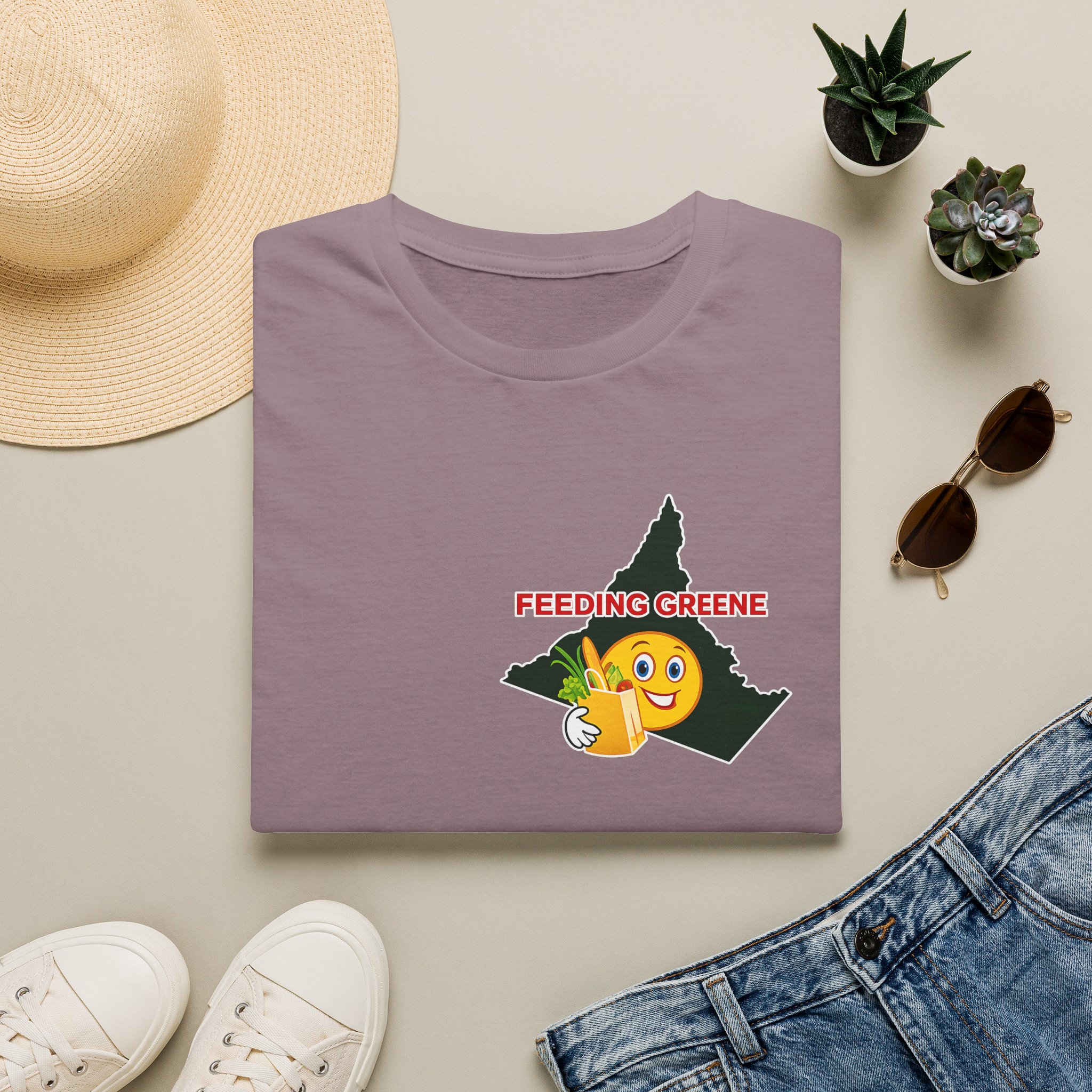 Feeding Greene State Outline T-Shirt — Funny Emoji “Feeding Greene” Local Pride Tee - Image 45