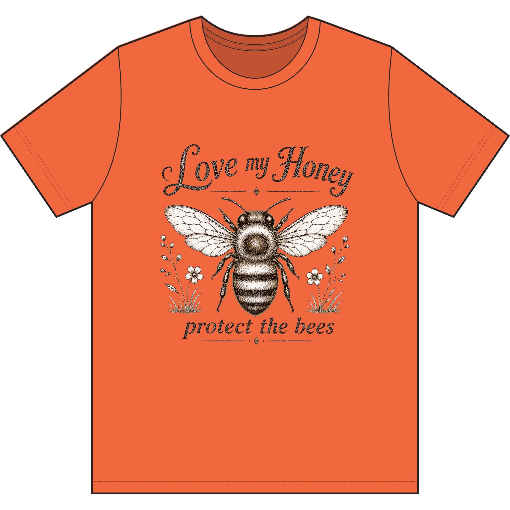 Love My Honey Bee T‑Shirt — Protect the Bees Vintage Bee Graphic Tee - Image 3