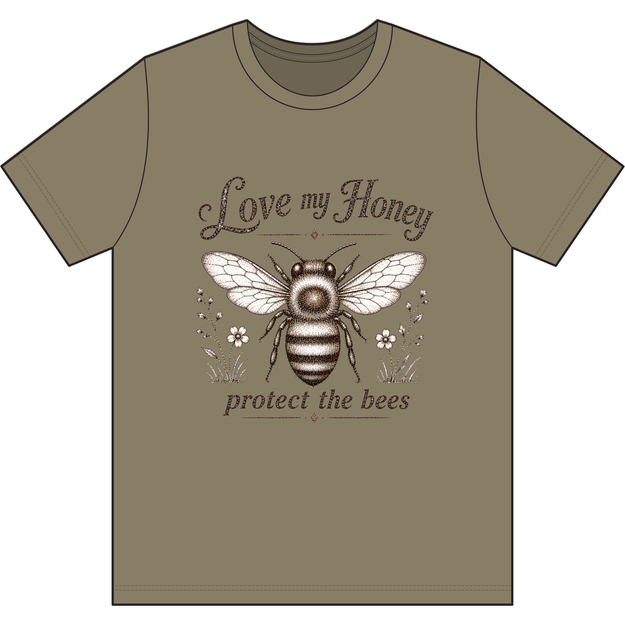 Love My Honey Bee T‑Shirt — Protect the Bees Vintage Bee Graphic Tee