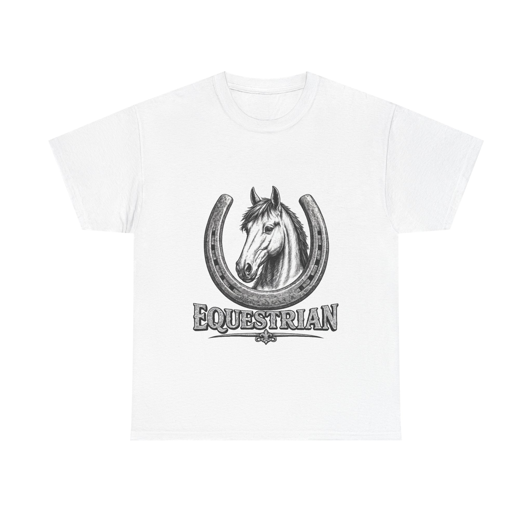 Equestrian Horse Horseshoe T-Shirt — Vintage Riding Tee - Image 2