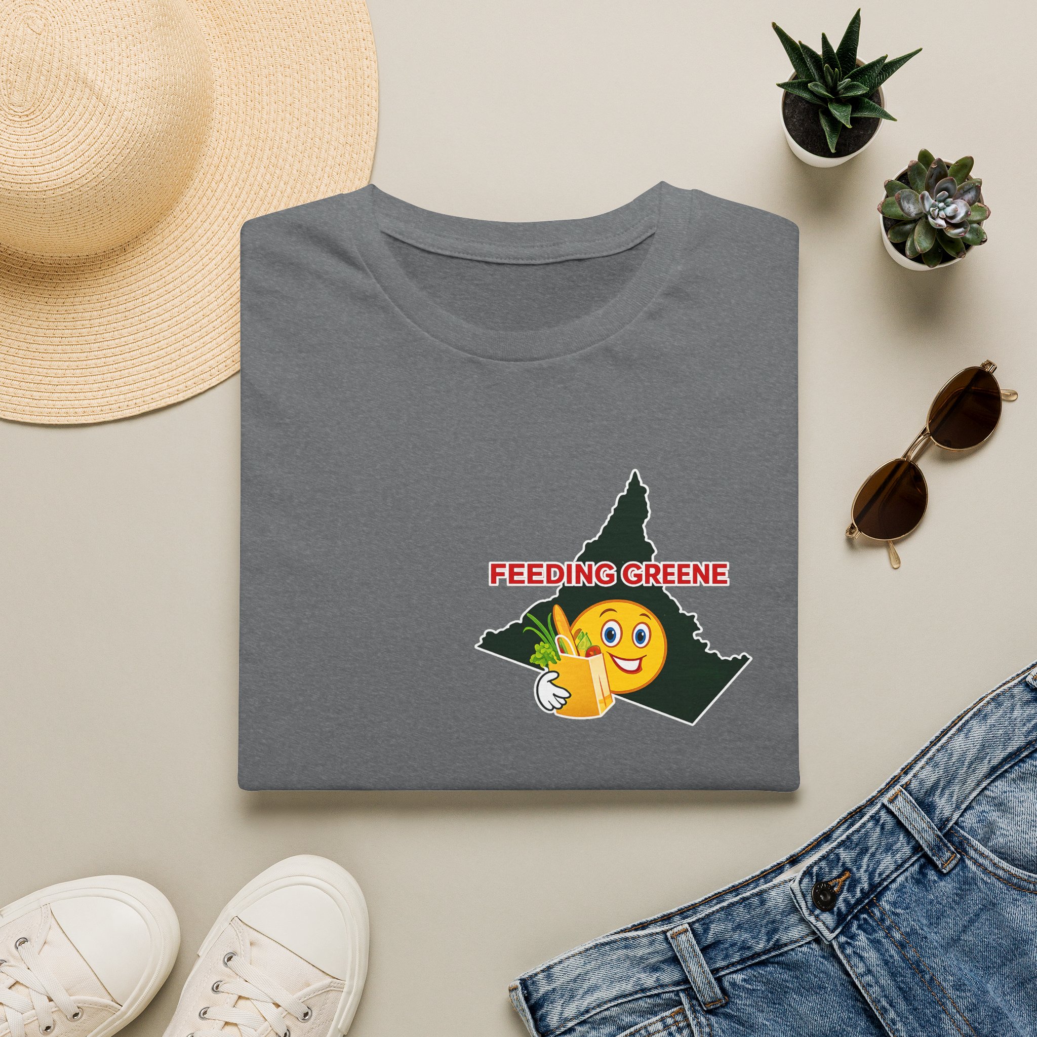 Feeding Greene State Outline T-Shirt — Funny Emoji “Feeding Greene” Local Pride Tee - Image 13