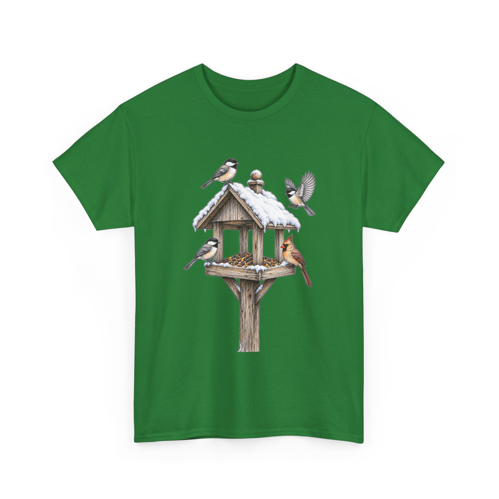 Bird Feeder Tee — Winter Songbirds Graphic T-Shirt - Image 9