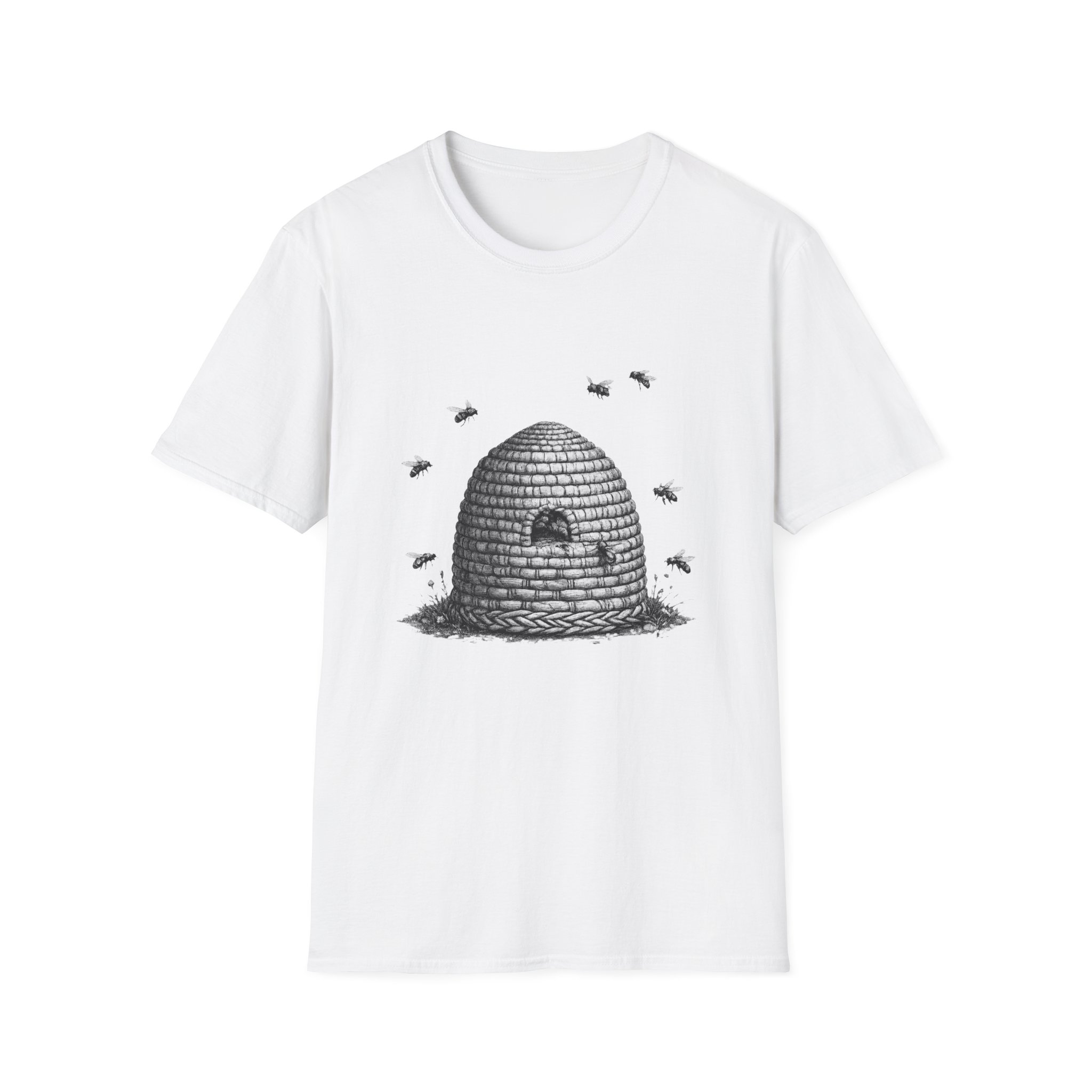 Beehive Illustration T-Shirt — Vintage Beekeeping Art Tee - Image 2