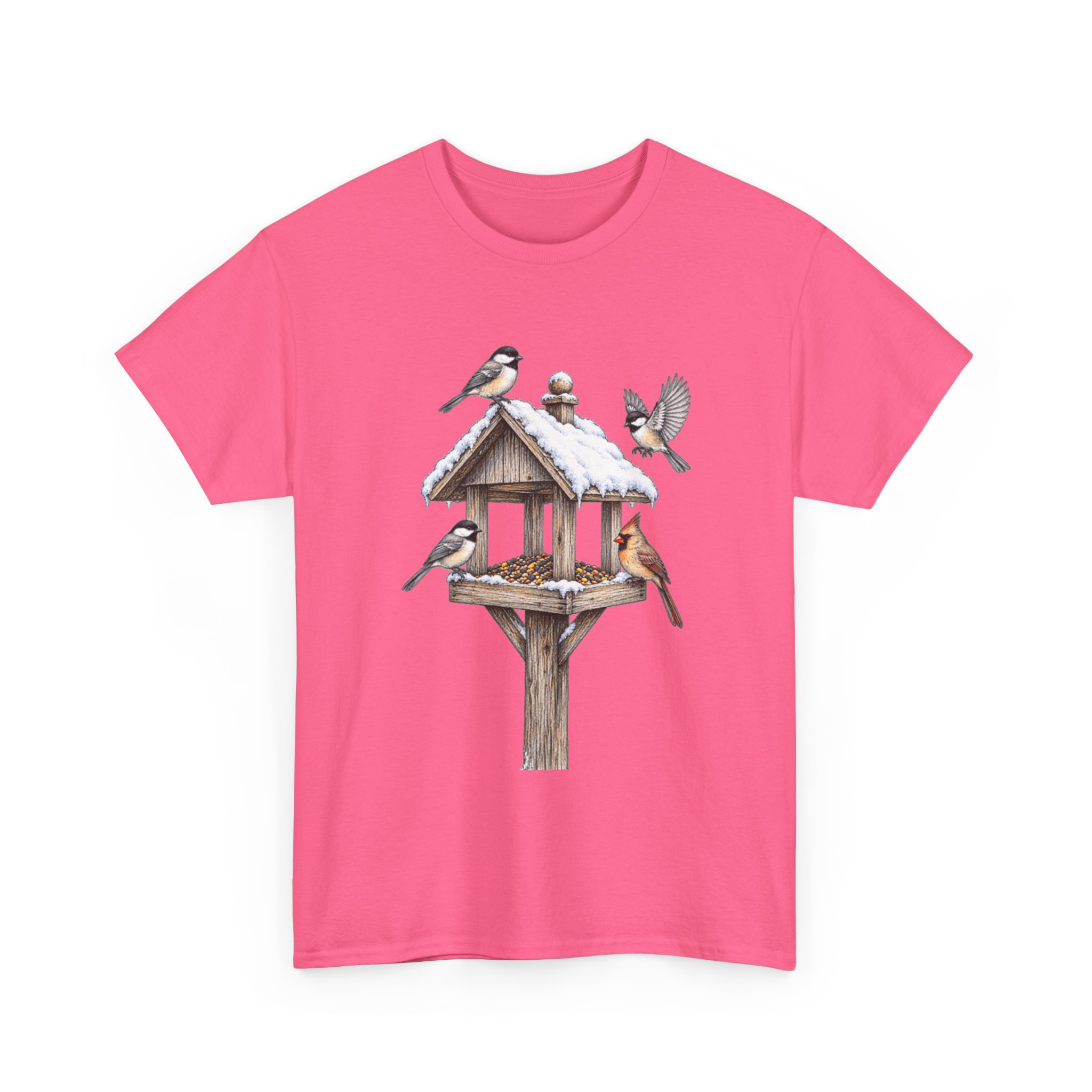 Bird Feeder Tee — Winter Songbirds Graphic T-Shirt - Image 10