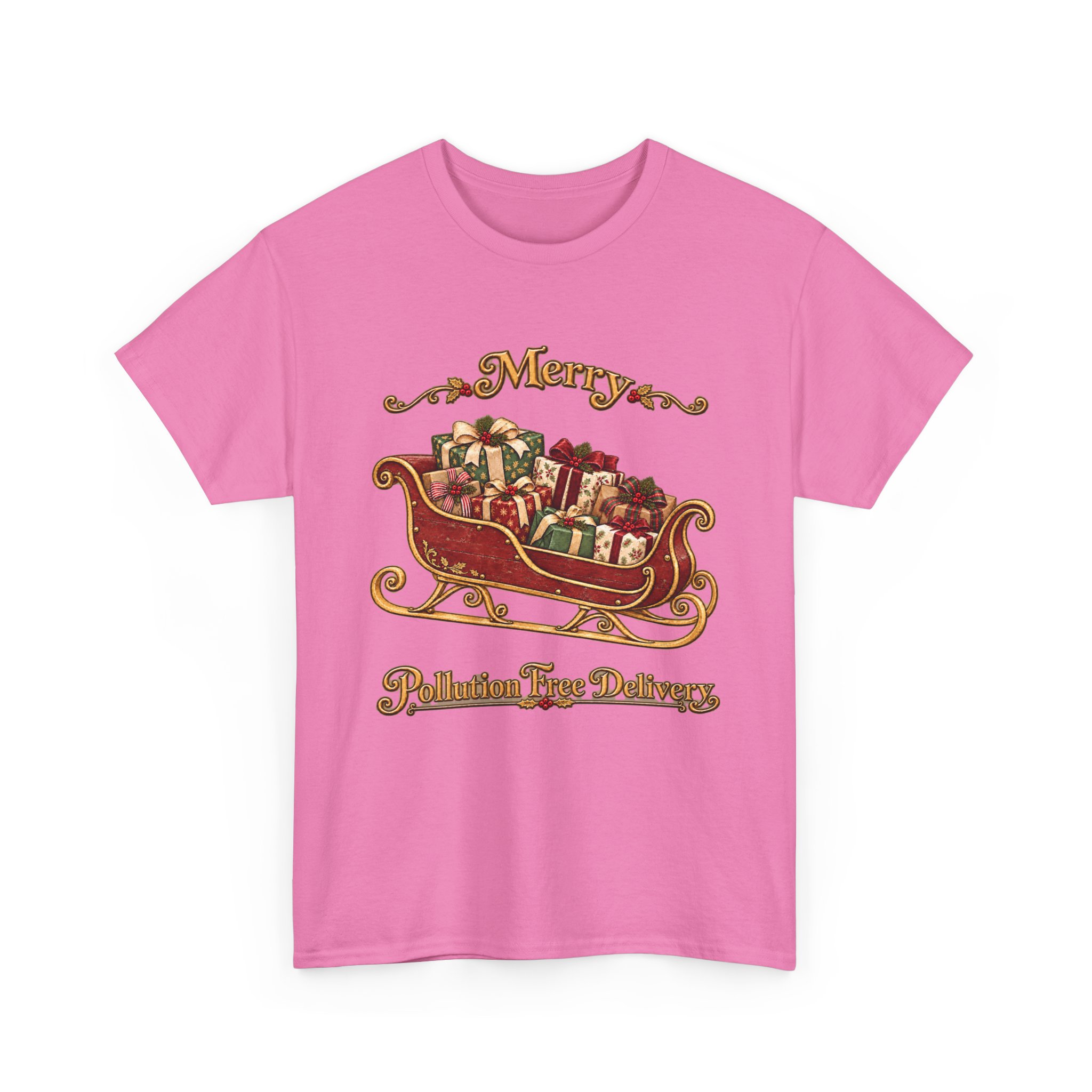 Christmas Sleigh Tee — "Merry Pollution Free Delivery" Holiday Graphic Shirt - Image 10