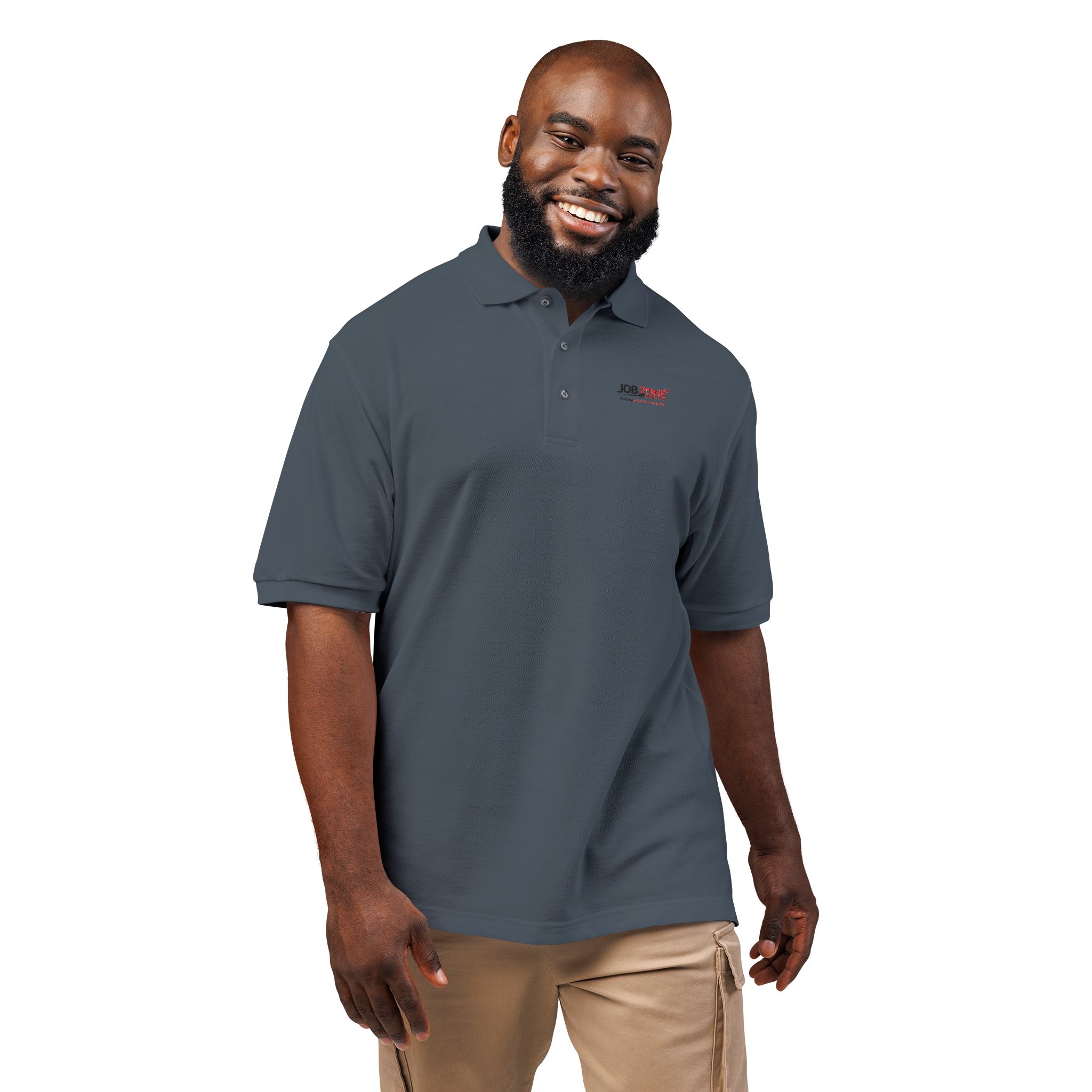 Embroidered 'AERO ZONE' White Polo Shirt — Classic Work & Casual Logo Polo - Image 12