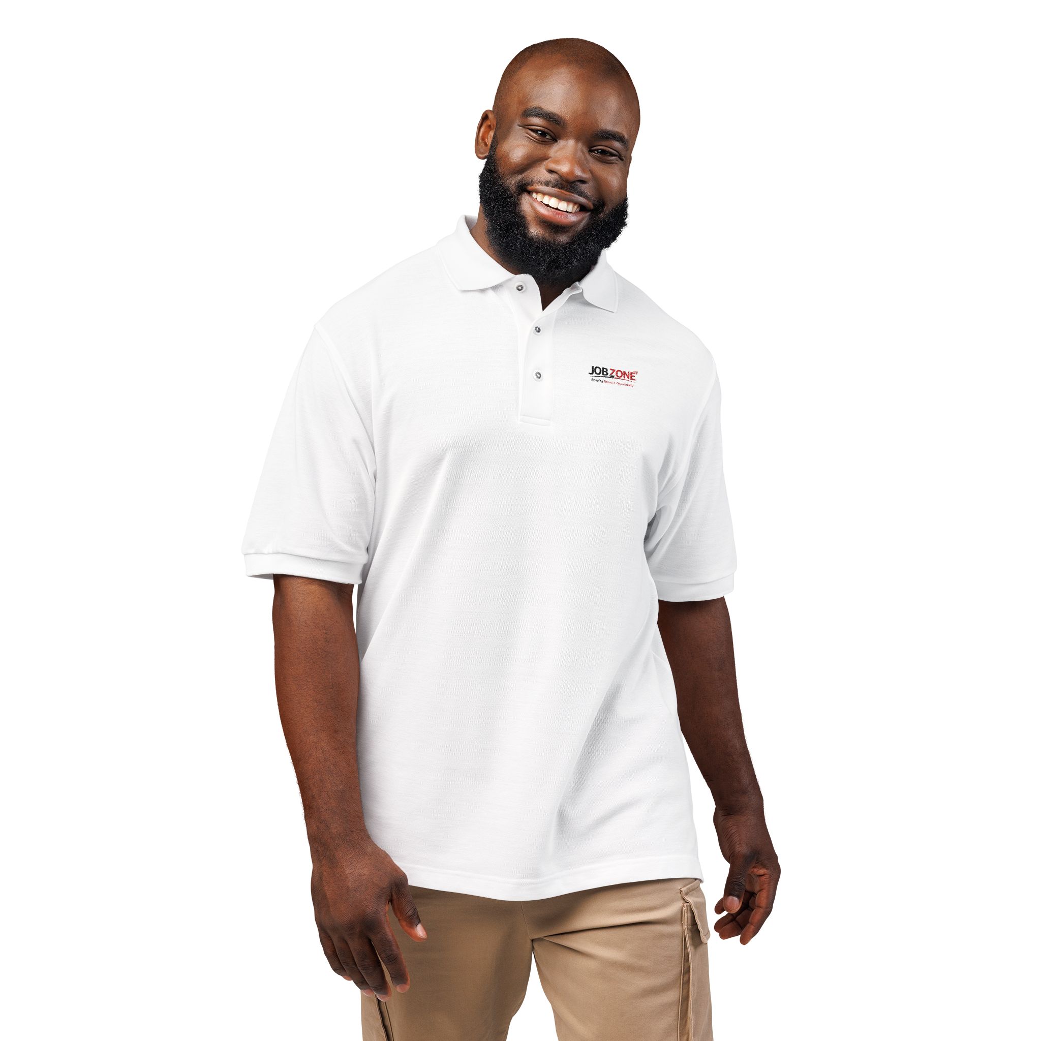 Embroidered 'AERO ZONE' White Polo Shirt — Classic Work & Casual Logo Polo - Image 4