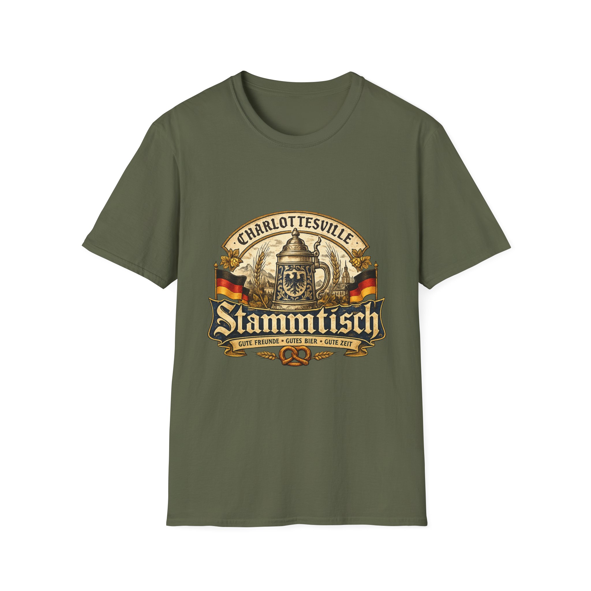 Charlottesville Stammtisch Vintage Beer T-Shirt - Image 7