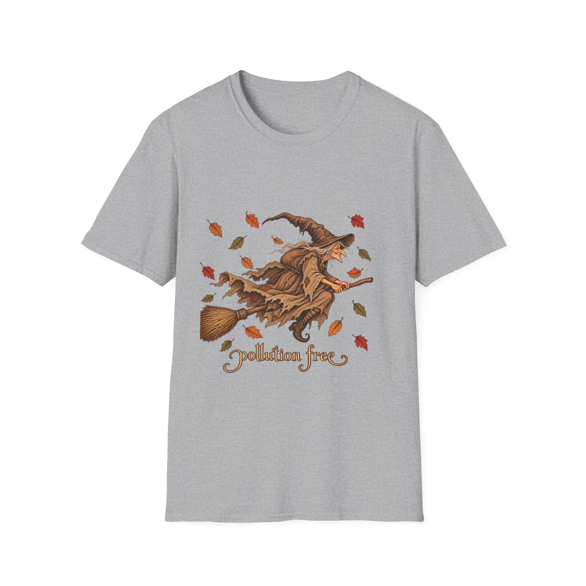 Autumn Witch Tee — "Pollution Free" Eco-Friendly Halloween T-Shirt - Image 5
