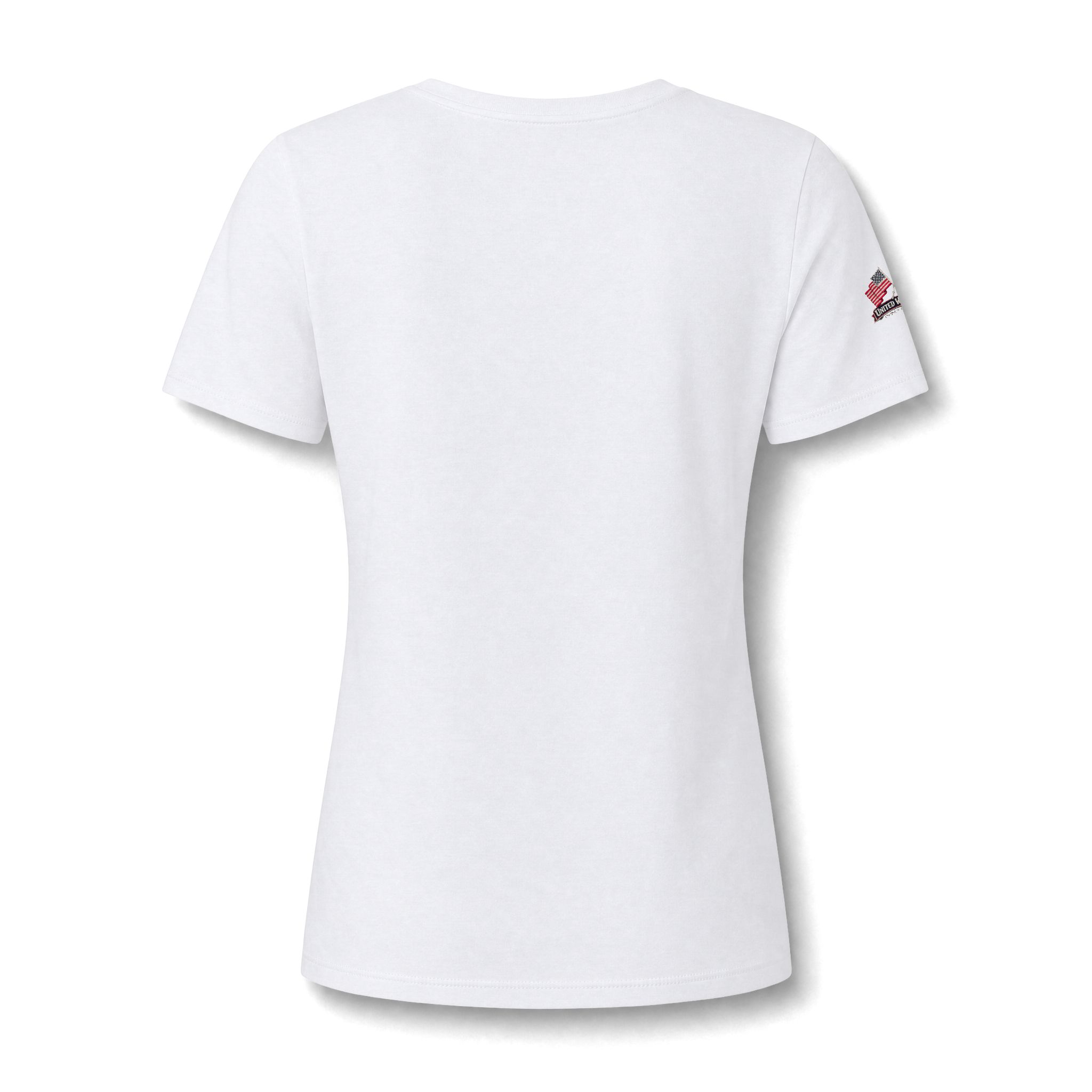 Friends of American Legion Post 128 Women's V-Neck Tee — Greene County VA FLAG ON SLEEVE - Image 2