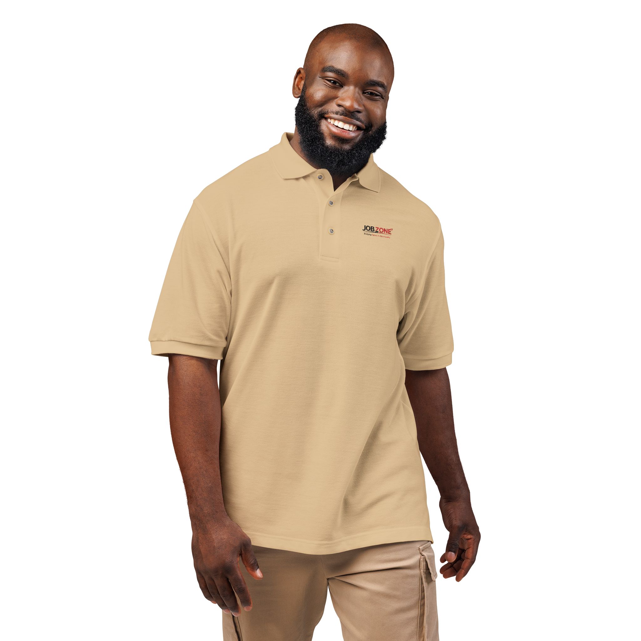 Embroidered 'AERO ZONE' White Polo Shirt — Classic Work & Casual Logo Polo - Image 8