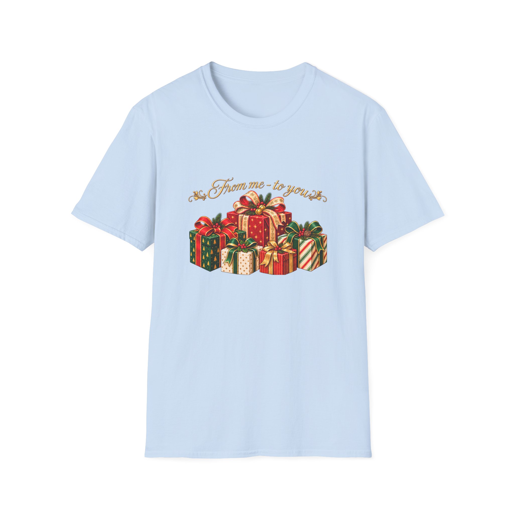 Christmas Gift Stack T‑Shirt — "From Me To You" Holiday Present Design - Image 7