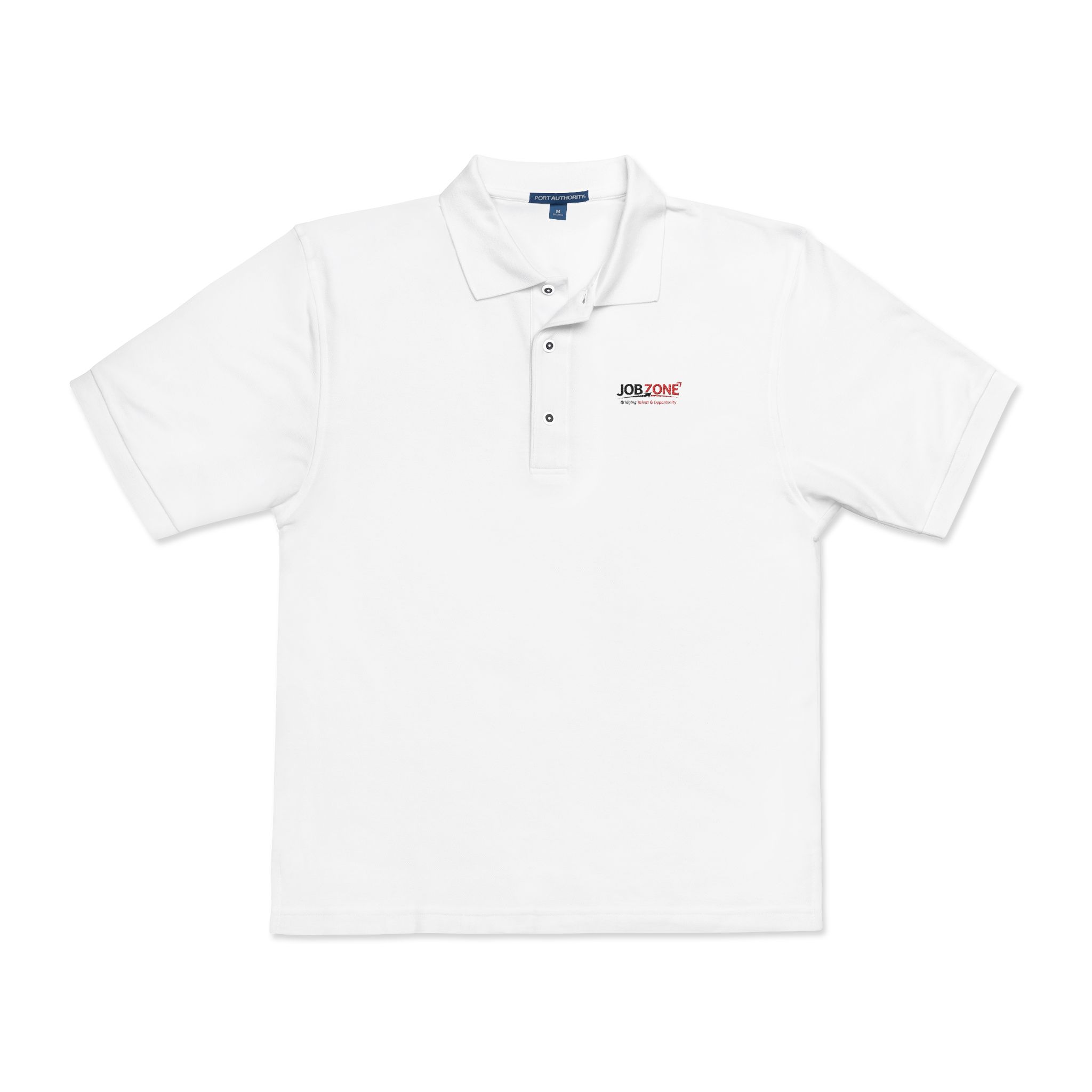 Embroidered 'AERO ZONE' White Polo Shirt — Classic Work & Casual Logo Polo