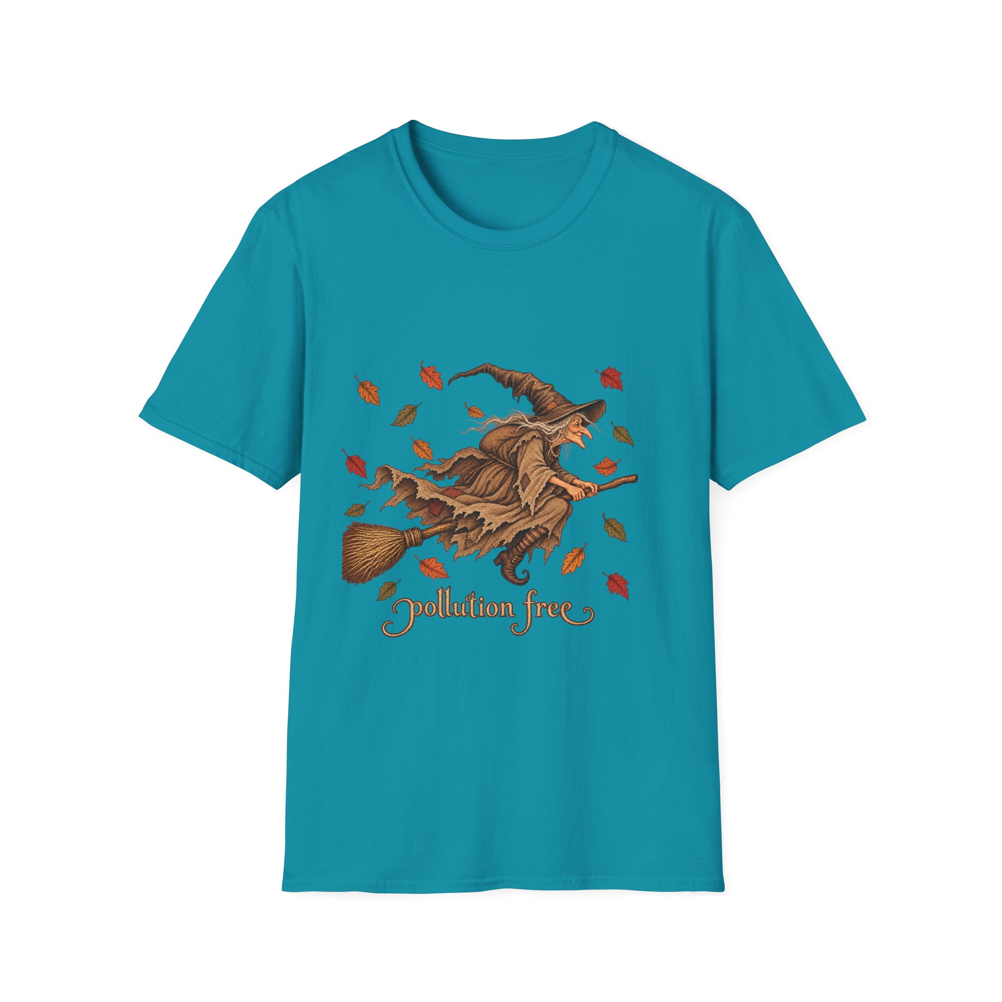 Autumn Witch Tee — "Pollution Free" Eco-Friendly Halloween T-Shirt - Image 11
