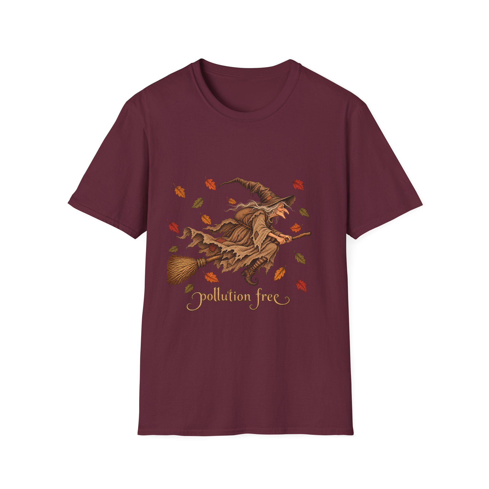 Autumn Witch Tee — "Pollution Free" Eco-Friendly Halloween T-Shirt - Image 7