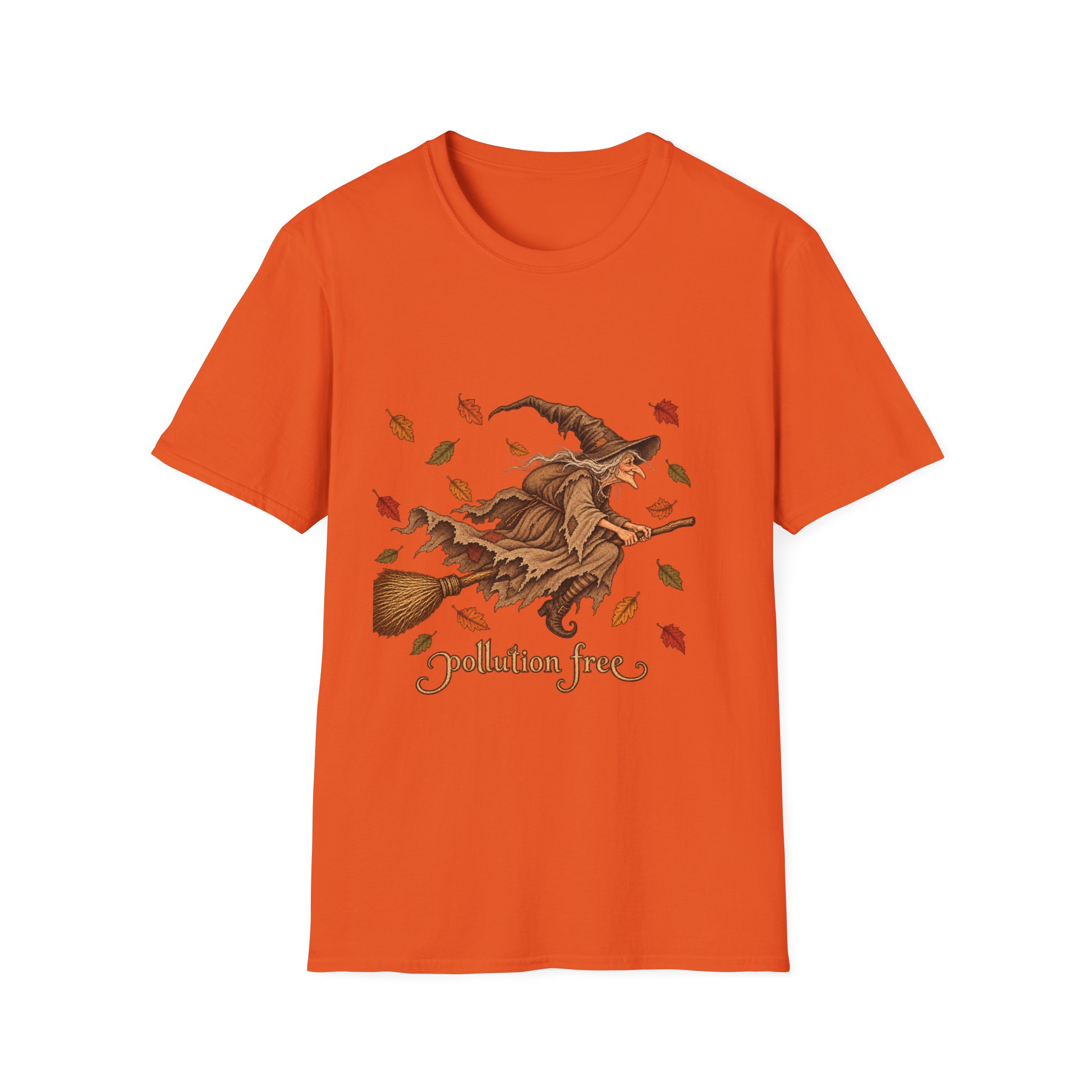 Autumn Witch Tee — "Pollution Free" Eco-Friendly Halloween T-Shirt - Image 6