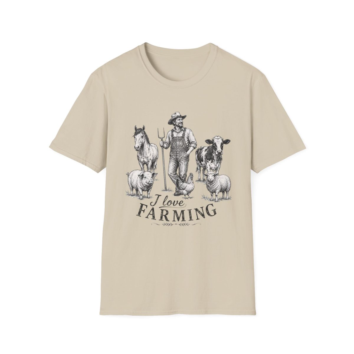 I Love Farming T-Shirt — Vintage Farmer & Farm Animals Tee
