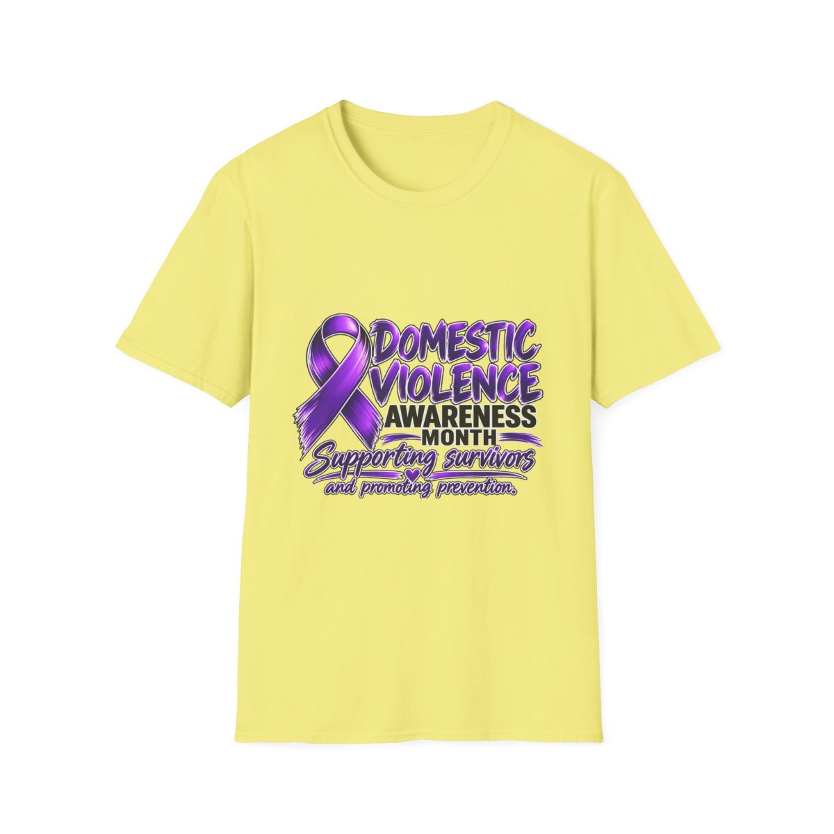 Domestic Violence Awareness Month T-Shirt — Supporting Survivors Purple Ribbon Tee