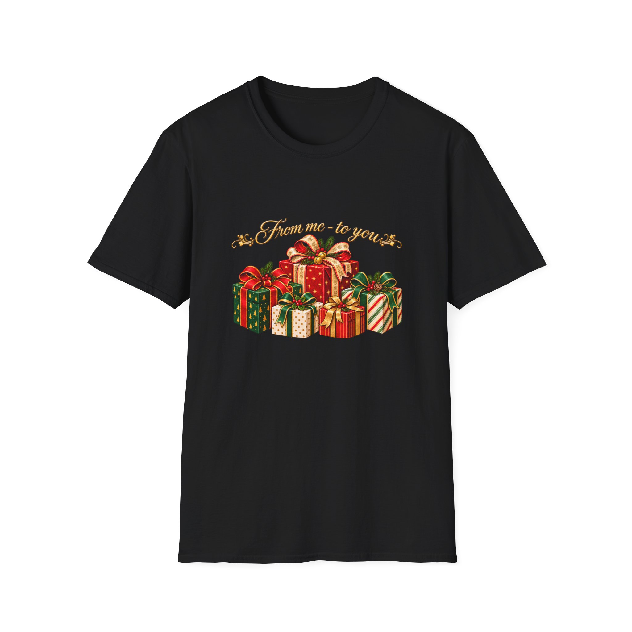 Christmas Gift Stack T‑Shirt — "From Me To You" Holiday Present Design - Image 2